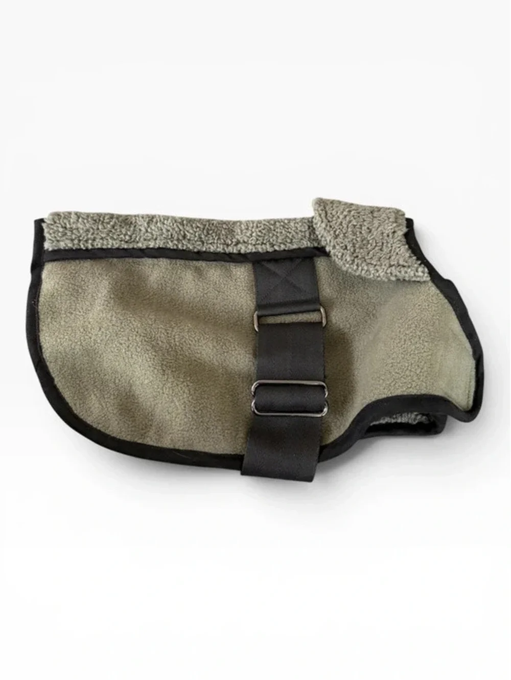 Pet Passion Aspen The Cozy Sherpa Vegan Shearling Dog Coat, Olive, X-Small
